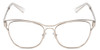 Front View of Book Club Late Hesitation Unisex Cateye Semi-Rimless Reading Glasses Silver 54mm