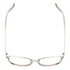 Top View of Book Club Late Hesitation Designer Reading Eye Glasses with Custom Cut Powered Lenses in Gloss Silver Unisex Cat Eye Full Rim Metal 54 mm