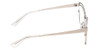 Side View of Book Club Late Hesitation Designer Blue Light Blocking Eyeglasses in Gloss Silver Unisex Cat Eye Full Rim Metal 54 mm