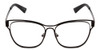 Front View of Book Club Late Hesitation Unisex Cateye Semi-Rimless Reading Glasses Black 54 mm