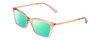 Profile View of Michael Kors Camila MK4069U Designer Polarized Reading Sunglasses with Custom Cut Powered Green Mirror Lenses in Crystal Rose Blush Pink Gold Ladies Cat Eye Full Rim Acetate 54 mm