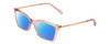 Profile View of Michael Kors Camila MK4069U Designer Polarized Reading Sunglasses with Custom Cut Powered Blue Mirror Lenses in Crystal Rose Blush Pink Gold Ladies Cat Eye Full Rim Acetate 54 mm