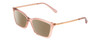 Profile View of Michael Kors Camila MK4069U Designer Polarized Reading Sunglasses with Custom Cut Powered Amber Brown Lenses in Crystal Rose Blush Pink Gold Ladies Cat Eye Full Rim Acetate 54 mm