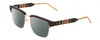 Profile View of GUCCI GG0605O Designer Polarized Reading Sunglasses with Custom Cut Powered Smoke Grey Lenses in Tortoise Havana Brown Gold Navy Blue Unisex Cat Eye Semi-Rimless Acetate 52 mm