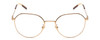 Front View of GUCCI GG0684O Designer Progressive Lens Prescription Rx Eyeglasses in Gold Brown Tortoise Havana Ivory Ladies Round Full Rim Metal 51 mm