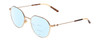 Profile View of GUCCI GG0684O Designer Progressive Lens Blue Light Blocking Eyeglasses in Gold Brown Tortoise Havana Ivory Ladies Round Full Rim Metal 51 mm