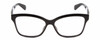 Front View of GUCCI GG0798O Designer Bi-Focal Prescription Rx Eyeglasses in Gloss Black Gold Ladies Cat Eye Full Rim Acetate 55 mm