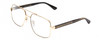 Profile View of GUCCI GG0529S Designer Progressive Lens Prescription Rx Eyeglasses in Gold Black Crystal Unisex Pilot Full Rim Metal 60 mm