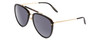 Profile View of GUCCI GG0672S Unisex Aviator Sunglasses in Black Gold Tortoise Havana/Grey 58 mm
