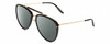 Profile View of GUCCI GG0672S Designer Polarized Sunglasses with Custom Cut Smoke Grey Lenses in Black Gold Tortoise Havana Unisex Pilot Full Rim Acetate 58 mm