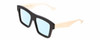Profile View of GUCCI GG0962S Designer Blue Light Blocking Eyeglasses in Black Ivory White Unisex Square Full Rim Acetate 55 mm