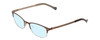 Profile View of Lucky Brand KIDS SMARBRO45 Designer Blue Light Blocking Eyeglasses in Metallic Brown/Gold Ladies Cat Eye Full Rim Metal 45 mm
