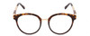 Front View of Chopard VCH239 Designer Single Vision Prescription Rx Eyeglasses in Brown Tortoise Havana/Rose Gold Unisex Round Full Rim Acetate 50 mm