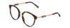 Profile View of Chopard VCH239 Designer Blue Light Blocking Eyeglasses in Brown Tortoise Havana/Rose Gold Unisex Round Full Rim Acetate 50 mm