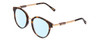 Profile View of Chopard VCH239 Designer Blue Light Blocking Eyeglasses in Brown Tortoise Havana/Rose Gold Unisex Round Full Rim Acetate 50 mm