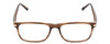 Front View of Chopard VCH249 Designer Single Vision Prescription Rx Eyeglasses in Brown Beige Marble/Gold Unisex Rectangular Full Rim Wood 55 mm