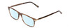 Profile View of Chopard VCH249 Designer Blue Light Blocking Eyeglasses in Brown Beige Marble/Gold Unisex Rectangular Full Rim Wood 55 mm