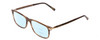 Profile View of Chopard VCH249 Designer Progressive Lens Blue Light Blocking Eyeglasses in Brown Beige Marble/Gold Unisex Rectangular Full Rim Wood 55 mm