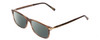 Profile View of Chopard VCH249 Designer Polarized Sunglasses with Custom Cut Smoke Grey Lenses in Brown Beige Marble/Gold Unisex Rectangular Full Rim Wood 55 mm