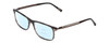 Profile View of Chopard VCH249 Designer Progressive Lens Blue Light Blocking Eyeglasses in Gloss Black/Grey Crystal/Silver Unisex Panthos Full Rim Wood 55 mm