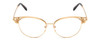 Front View of Chopard VCHC51S Designer Bi-Focal Prescription Rx Eyeglasses in Rose 23KT Gold Plated/Grey Crystal Sparkles Ladies Cat Eye Full Rim Metal 53 mm