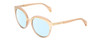 Profile View of POLICE SPL499 Designer Blue Light Blocking Eyeglasses in Pink Crystal/Gold Ladies Cat Eye Full Rim Acetate 53 mm