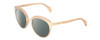 Profile View of POLICE SPL499 Designer Polarized Sunglasses with Custom Cut Smoke Grey Lenses in Pink Crystal/Gold Ladies Cat Eye Full Rim Acetate 53 mm