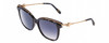 Profile View of Chopard SCH262S Women Cateye Sunglasses in Blue White Marble/Rose Gold/Grey 57mm