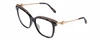 Profile View of Chopard SCH262S Designer Progressive Lens Blue Light Blocking Eyeglasses in Blue White Marble/Rose Gold Ladies Cat Eye Full Rim Acetate 57 mm