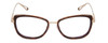 Front View of Chopard VCH256M Designer Reading Eye Glasses with Custom Cut Powered Lenses in Auburn Brown Tortoise/Gold Ladies Cat Eye Full Rim Metal 53 mm