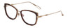 Profile View of Chopard VCH256M Womens Cateye Reading Glasses in Auburn Brown Tortoise/Gold 53mm
