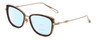 Profile View of Chopard VCH256M Designer Progressive Lens Blue Light Blocking Eyeglasses in Auburn Brown Tortoise/Gold Ladies Cat Eye Full Rim Metal 53 mm