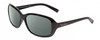 Profile View of Bolle MOLLY Designer Polarized Reading Sunglasses with Custom Cut Powered Smoke Grey Lenses in Shiny Black Unisex Oval Full Rim Acetate 56 mm