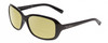 Profile View of Bolle MOLLY Designer Polarized Reading Sunglasses with Custom Cut Powered Sun Flower Yellow Lenses in Shiny Black Unisex Oval Full Rim Acetate 56 mm