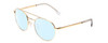 Profile View of Bolle OVA Designer Blue Light Blocking Eyeglasses in Shiny Gold/Crystal Ladies Pilot Full Rim Metal 52 mm
