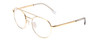 Profile View of Bolle OVA Designer Progressive Lens Blue Light Blocking Eyeglasses in Shiny Gold/Crystal Ladies Pilot Full Rim Metal 52 mm