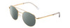Profile View of Bolle OVA Designer Polarized Sunglasses with Custom Cut Smoke Grey Lenses in Shiny Gold/Crystal Ladies Pilot Full Rim Metal 52 mm