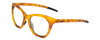 Profile View of Bolle PRIZE Designer Progressive Lens Blue Light Blocking Eyeglasses in Matte Caramel Brown Tortoise/Black Ladies Cat Eye Full Rim Acetate 50 mm