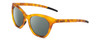 Profile View of Bolle PRIZE Designer Polarized Reading Sunglasses with Custom Cut Powered Smoke Grey Lenses in Matte Caramel Brown Tortoise/Black Ladies Cat Eye Full Rim Acetate 50 mm