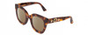 Profile View of GUCCI GG0208S Designer Polarized Sunglasses with Custom Cut Amber Brown Lenses in Tortoise Havana Gold Ladies Cat Eye Full Rim Acetate 49 mm