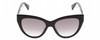Front View of GUCCI GG0460S Womens Cateye Full Rim Designer Sunglasses in Black/Gold/Grey 53mm