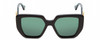 Front View of GUCCI GG0956S Womens Oversized Sunglasses in Black/Emerald Green/Gold/Green 54mm
