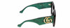 Side View of GUCCI GG0956S Womens Oversized Sunglasses in Black/Emerald Green/Gold/Green 54mm