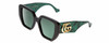 Profile View of GUCCI GG0956S Womens Oversized Sunglasses in Black/Emerald Green/Gold/Green 54mm