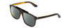 Profile View of GUCCI GG1039S Designer Polarized Sunglasses with Custom Cut Smoke Grey Lenses in Black/Orange Gold Mens Square Full Rim Acetate 58 mm