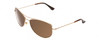 Profile View of KATE SPADE ALLY Womens Aviator Designer Sunglasses Gold/Brown Stripe/Brown 60 mm