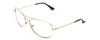 Profile View of KATE SPADE ALLY Designer Progressive Lens Blue Light Blocking Eyeglasses in Gold/Brown Stripe Ladies Pilot Full Rim Metal 60 mm