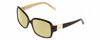 Profile View of KATE SPADE LULU Designer Polarized Reading Sunglasses with Custom Cut Powered Sun Flower Yellow Lenses in Trortoise Havana/Off-White/Gold Sparkles Ladies Panthos Full Rim Acetate 55 mm