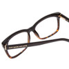 Close Up View of Kate Spade DOLLIE Designer Progressive Lens Prescription Rx Eyeglasses in Black Amber Tortoise Havana Ladies Cat Eye Full Rim Acetate 53 mm