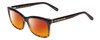 Profile View of Kate Spade DOLLIE Designer Polarized Sunglasses with Custom Cut Red Mirror Lenses in Black Amber Tortoise Havana Ladies Cat Eye Full Rim Acetate 53 mm